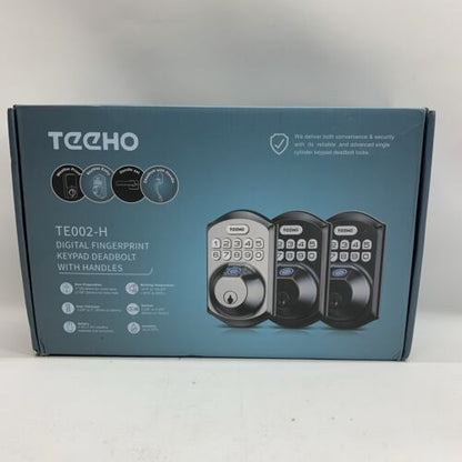 TEEHO TE002H Digital Fingerprint Keyless Entry Door Lock With Handle Matte Black