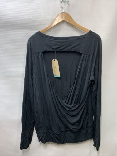 prAna Women's Foundation Peek a Boo Top size Small Heather Grey 1969761 Size XL