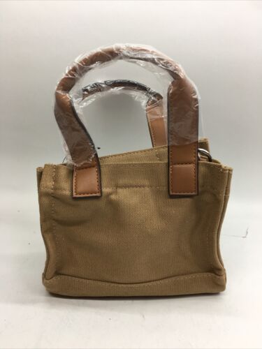 TRUE RELIGION Women's Mini Denim Tote Bag Purse Storage Crossbody Tan TNFB0073E