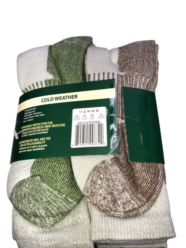 HOT FEET Men's Cushioned Wool Blend Crew Socks Outdoor Wear Size L(6-12)  4 Pack