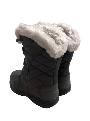 Columbia Women's Snow Boot Ice Maiden II Shale/Dark Raspberry 7.5 Faux Fur Colla