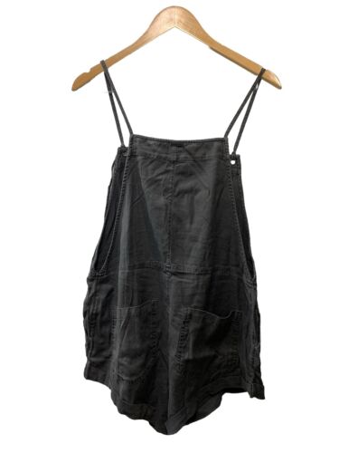 Billabong womens Wild Pursuit Short Overall Rompers Sleeveless Black Size L/12