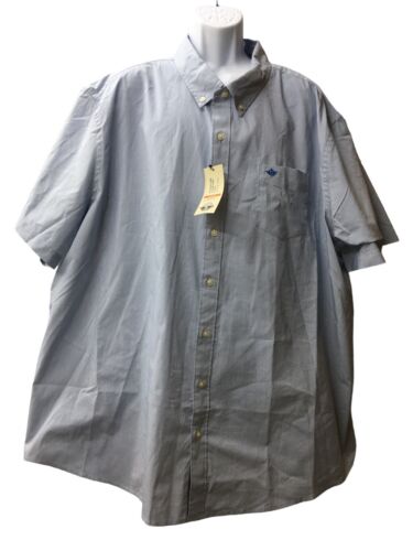 Dockers Men's Classic Fit Short Sleeve Signature Comfort Flex Shirt, 4XL, Blue