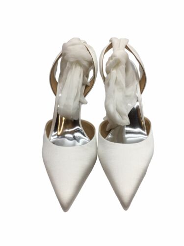 Badgley Mischka Women's Blaze Pump White Size 8 MP6022 Close Toe Heel Sandal