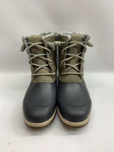 Sperry Women's Maritime Repel Boots Gray Black Lace-up Shoe Size 8 M STS82667