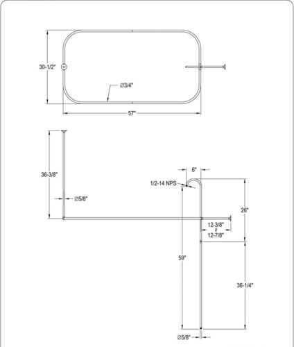 Kingston Brass ABT1040-5 End Mount Shower Riser with Enclosure Oil Rubbed Bronze