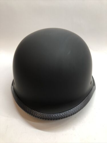 Half Shell Dull Black Hawk Motorcycle Plain Helmet DOT Approved CH-627 Large