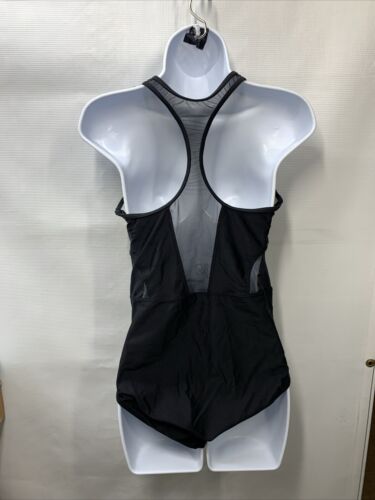 Speedo Womens One Piece Swimsuit Size 10 Black Swimwear 7734243001 Zip Front