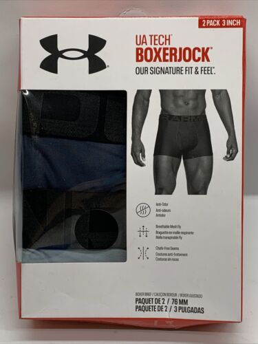 Men Under Armour Tech Boxer Jock Short Underwear Blue Size XS - 2-Pack 3” Inseam