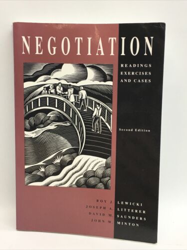 Negotiation Readings Excercises & Cases Second Edition Roy J. Lewicki Hardcover