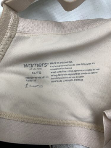 Warner's Women's Easy Does It Underarm Smoothing Wireless Comfort Bra Size XL