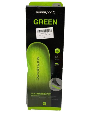 Superfeet GREEN High Arch Orthotic Insoles Size D Men's 7.5-9 Women's 8.5-10