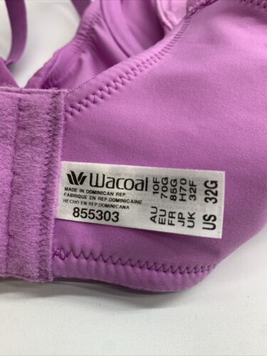 WACOAL Women 855303 Back Appeal Smoothing Purpl Minimizer Bra Size 32G Underwire