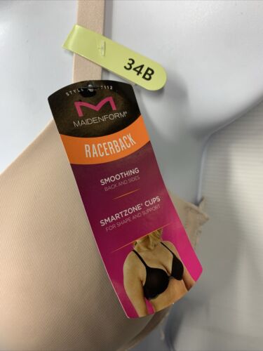 Maidenform 7112 One Fab Fit Extra Coverage Lace T-Back Bra Racerback Size 34B