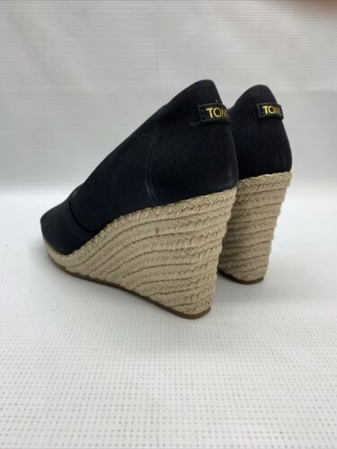 Toms Michelle PeepToe Heeled Wedge Shoes Casual High Heel 10017901 Size 7 Slipon