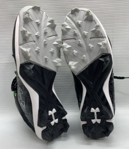 Under Armour Boy's Harper 8 Mid TPU Jr Baseball Shoe Size 5.5 Y Black Lace-up