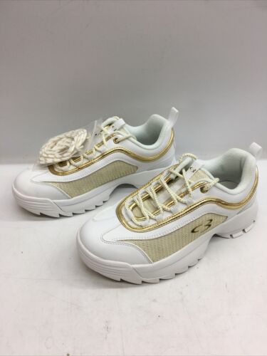 Skechers Womens Concept 3 112002 White/Gold Shoes Size 6 Outdoor Sneaker Lace-up