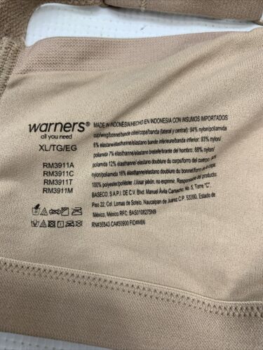 Warners Easy Does It Wire-Free No Bulge Bra RM3911A Lightly Lined Size XL Opaque