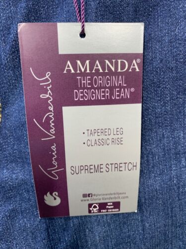 Gloria Vanderbilt Jeans Womens Size 10P Amanda Tapered Leg Classic Rise. Blue