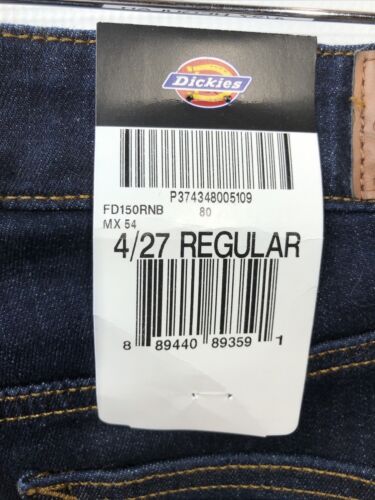 Dickies Women’s Perfect Shape Denim High Waist Long Pants Boo FD150RNB Size 4/27