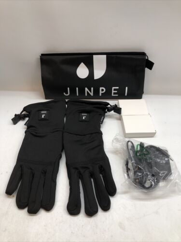 J JINPEI Heated Gloves for Men Women Hiking with Rechargeable Battery Black