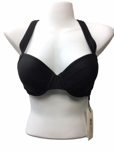 Calvin Klein Molded Underwire Convertible Bikini Swimsuit Top Women Size S Black