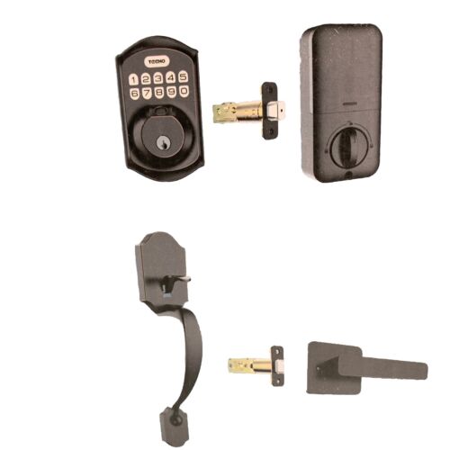 TEEHO TE002H Digital Fingerprint Keyless Entry Door Lock With Handle Matte Black