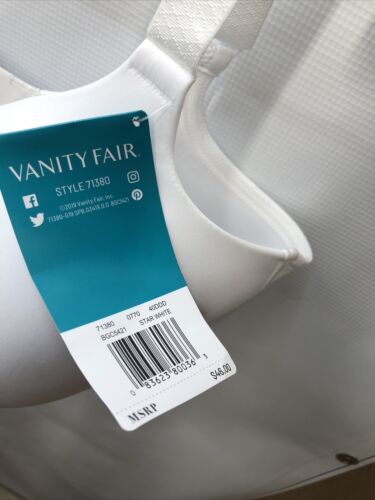 Vanity Fair Beauty Back Full Figure Wirefree T-shirt Bra 71380 White Size 50DDD