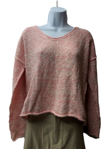 Michael Stars Melon Marl Phoebe Soft V-neck Pullover Sweater Size M Long Sleeve