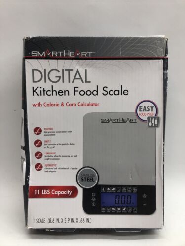 Smart Heart Digital Kitchen Food Scale with Calorie & Carb Calculator 11lbs Cap