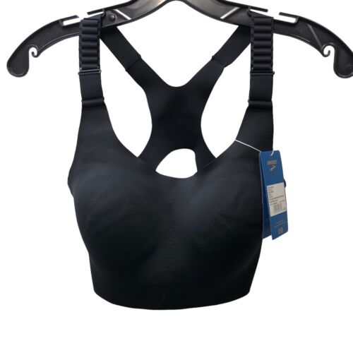 Brooks Racerback 2.0 Sports Bra Womens Support Run Bra Wire Free Black Size 34DD