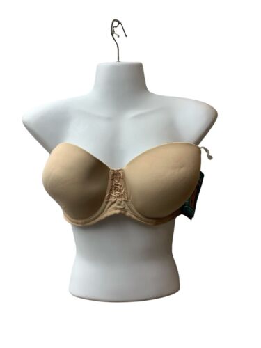 Vanity Fair Womens Strapless Bra 34DD Style 74380 Beige Full Figure Underwire