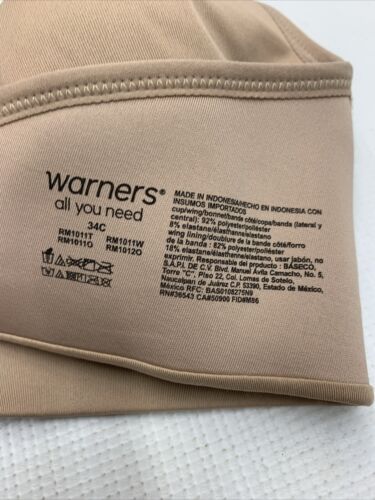 Warner's Women's Blissful Benefits Allover-Smoothing Convertible Wireless Sz 34C