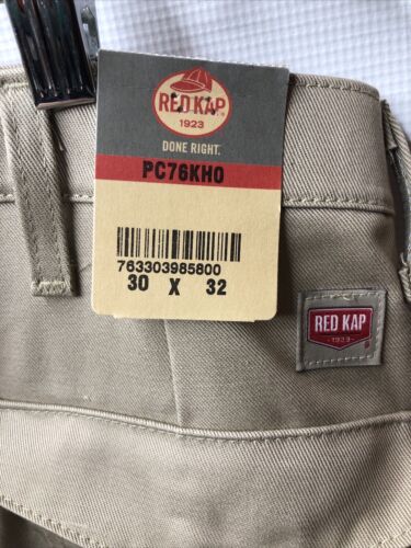 Red Kap Men's Cotton Cargo Khaki Long Pant PC76KHO Size 30x32 with Pockets