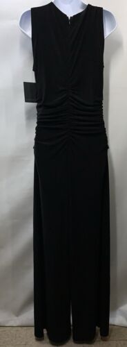 Norma Kamali Women's Kulture Shirred Waist Jumpsuit Medium Black Sleeveless