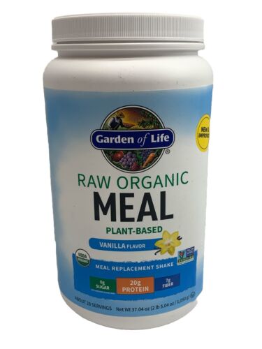 RAW Organic Meal Replacement Shake Vanilla Flavor Plant-based 37.04oz/1050g