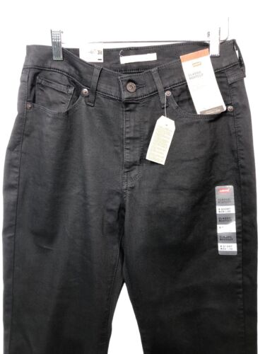 Levi's Women's Size 29x30 Classic Bootcut Jeans Long Pant Black Cotton Zip Solid