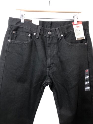 Levi's 505 Men's Regular Fit Straight Jean Classic Long Pants Size 34x30 Black