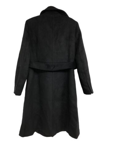 Escalier Women's Wool Blend Coat Black Size S Long Sleeve Jacket with Pockets