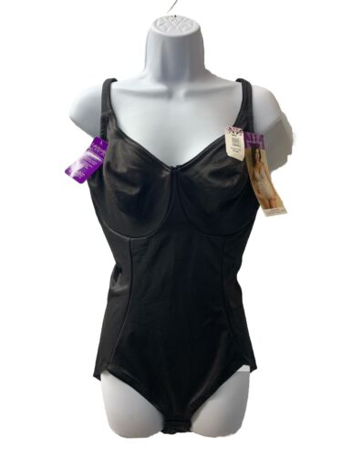 Naomi & Niclole Women's 772 Body Briefer Size 40D Black Comfortable Firm Control