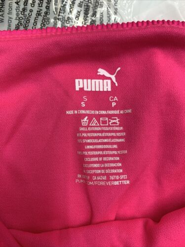 PUMA Women's Bandeau Ribbed Bikini Top & Bottom 2 Piece Swimwear Set Pink Size S