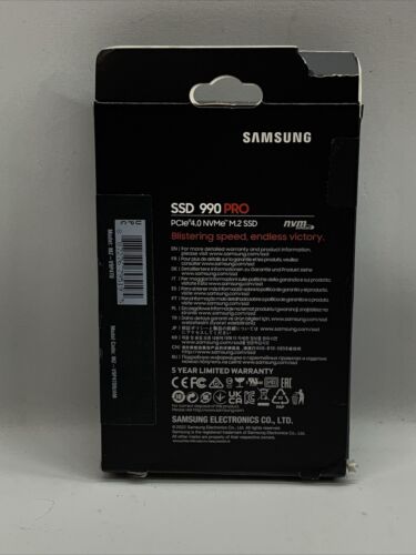 Samsung 990 PRO 4TB M.2 NVMe Internal SSD Black MZ-V9P4T0B/AM 7450MB Read Spee