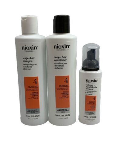 NIOXIN System 4 Kit (10.1oz Cleanser / 10.1oz Scalp Therapy / 3.38oz Treatment)