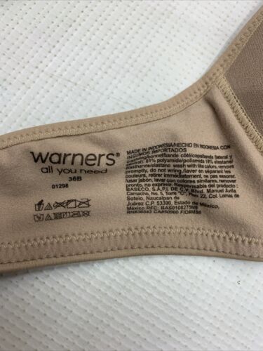 Warners Women's Elements Of Bliss Lift Wire-Free Bra 01298-212 Size 36B Beige