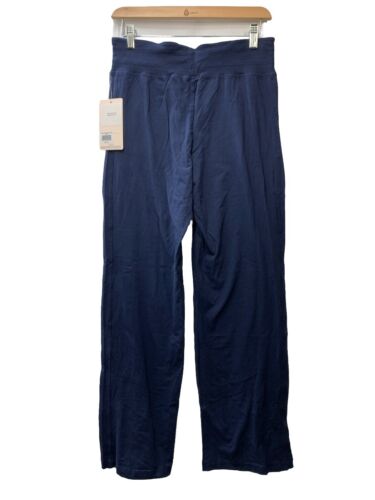 Danskin Plus Size Essentials Drawcord Long Pants Size Small Midnight Navy Blue