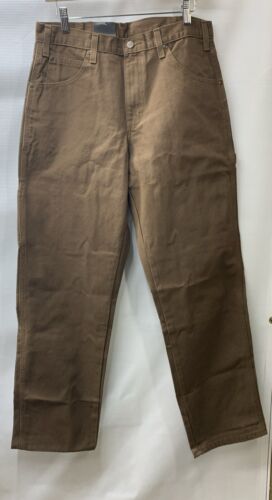 Dickies Men's Relaxed Straight Fit Lightweight Carpenter Jean Brown Size 32x32