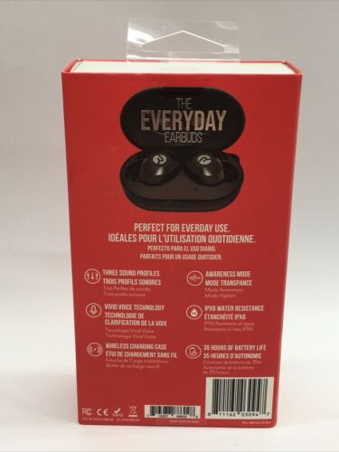 Raycon RBE725-21E-BLA The Everyday Wireless Stereo Bluetooth Earbud Carbon Black