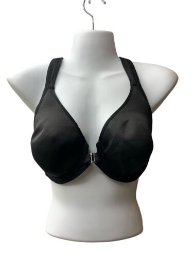 Women's Front Closure Bras Unlined Racerback Bra Seamless Underwire 36D Black