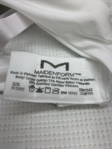 Maidenform One Fabulous Fit 2.0 Underwire T-shirt Bra 32B White DM7543 Size 32B