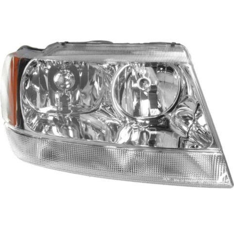 Headlights Headlamps Left & Right Pair Set For 1999-2004 Jeep Grand Cherokee